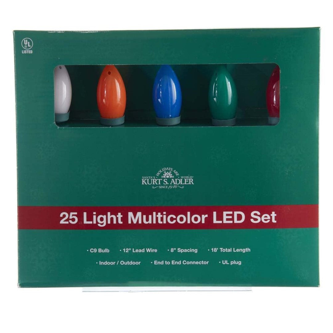 25-Light Multi-Colored LED C9 Bulb Light Set
