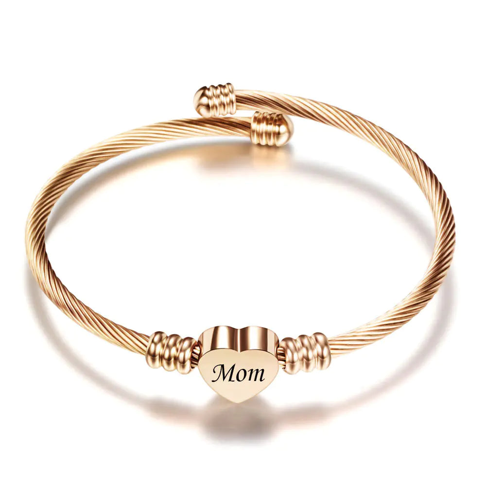Braided "Mom" Bracelet