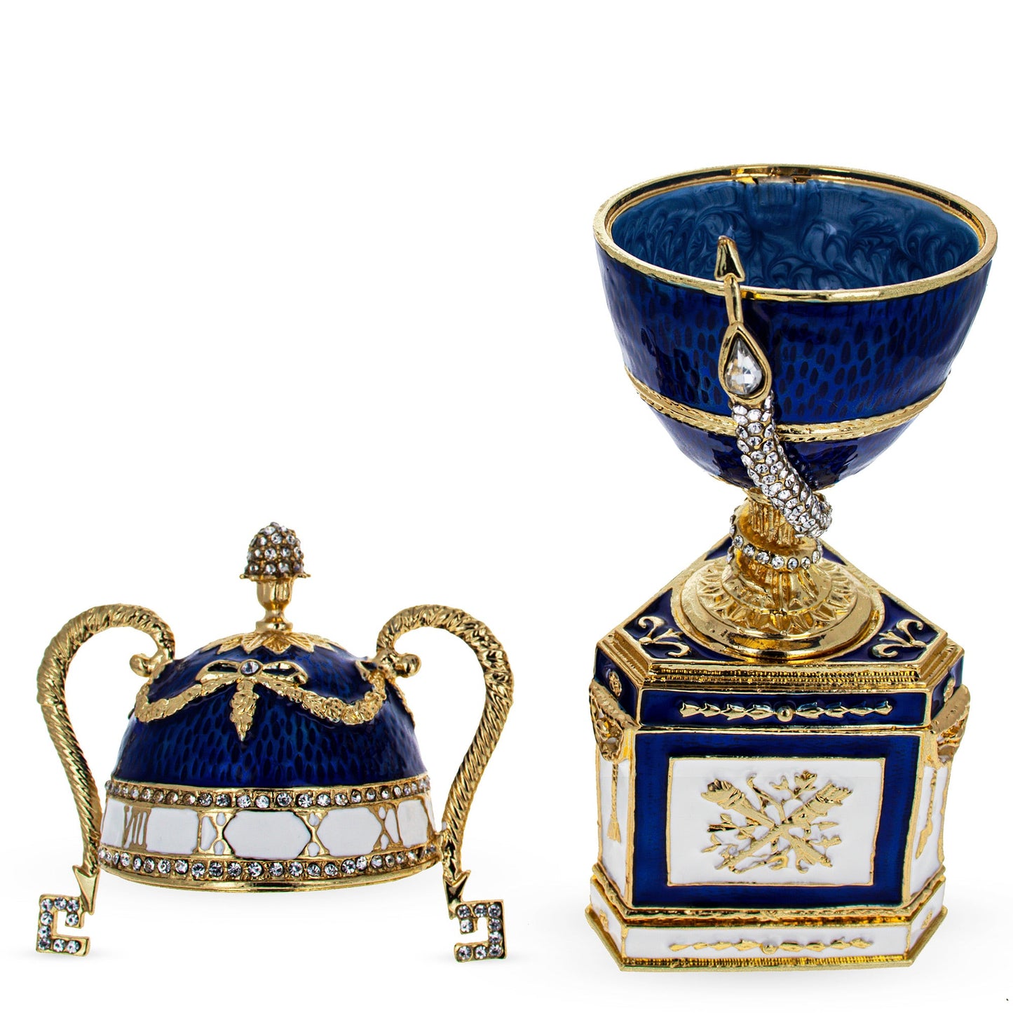 1895 Blue Serpent Clock Musical Royal Imperial Easter Egg