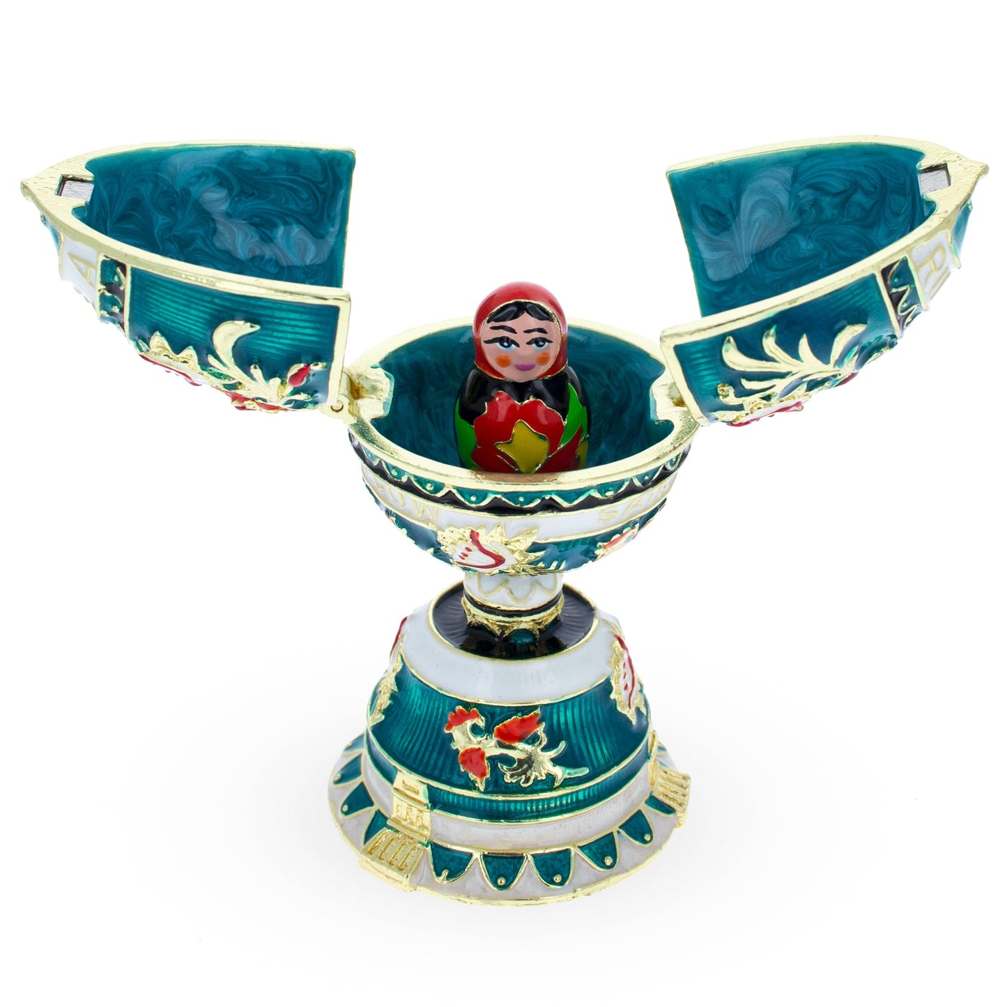 Enameled Nesting Doll Easter Egg Figurine