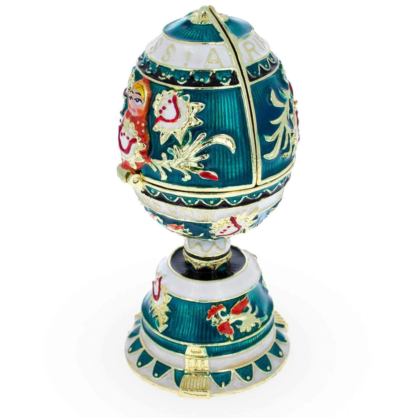 Enameled Nesting Doll Easter Egg Figurine