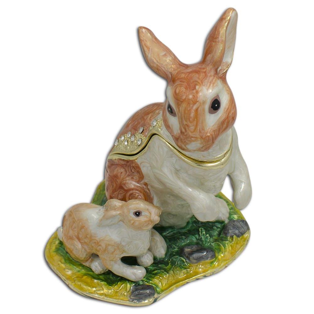Bunny Family Trinket Box 3.25 Inches