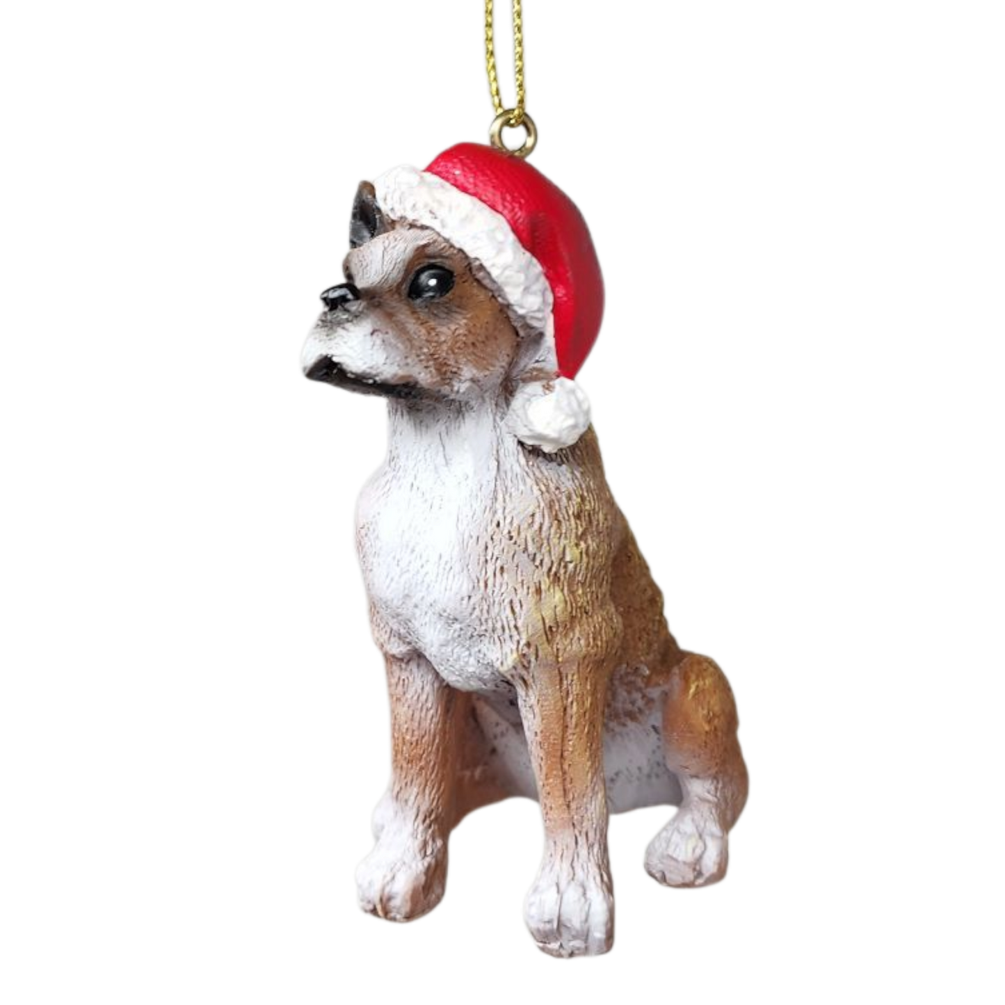Dog in a Santa Hat Ornament - Pit Bull