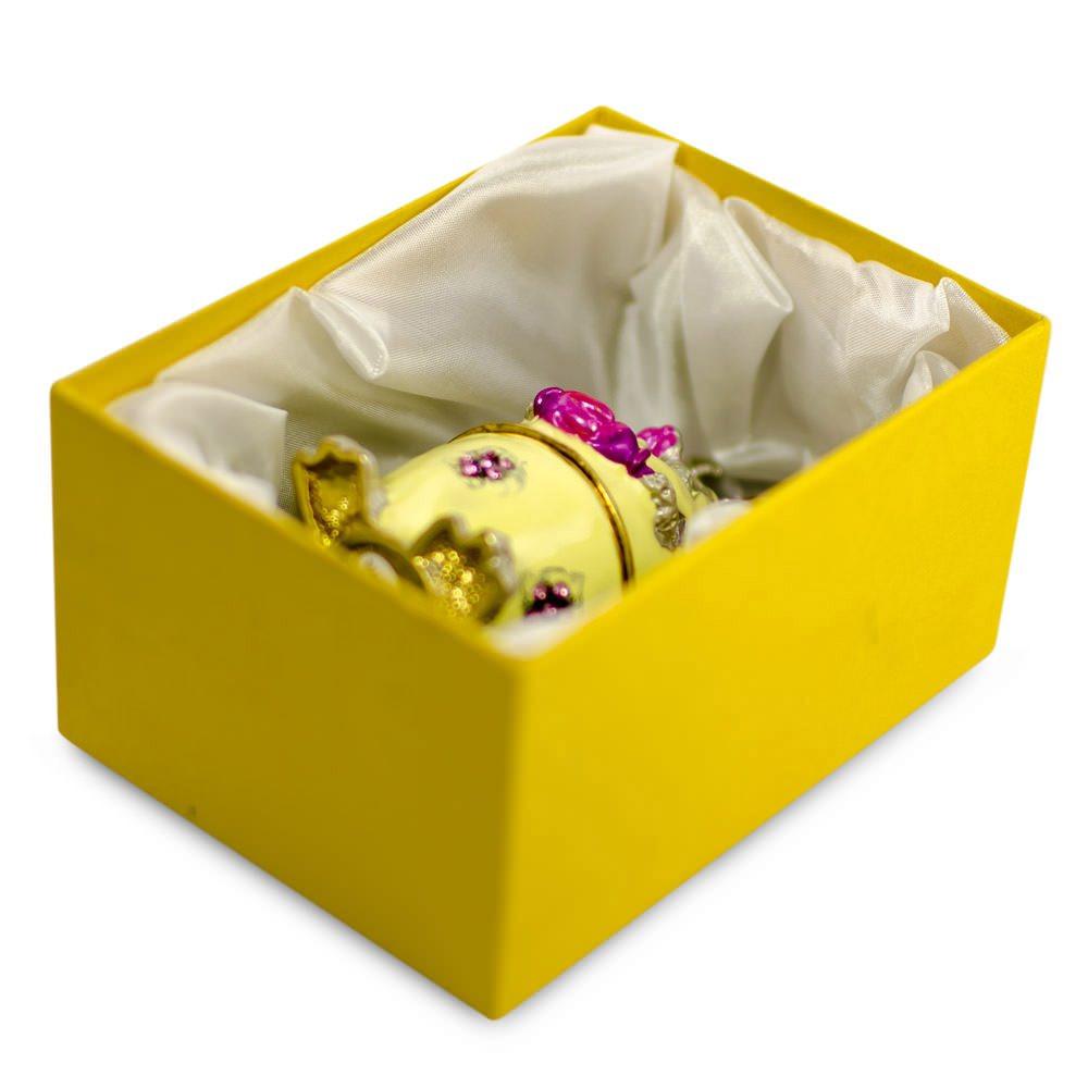 Bunny in the Easter Egg Metal Trinket Box Figurine