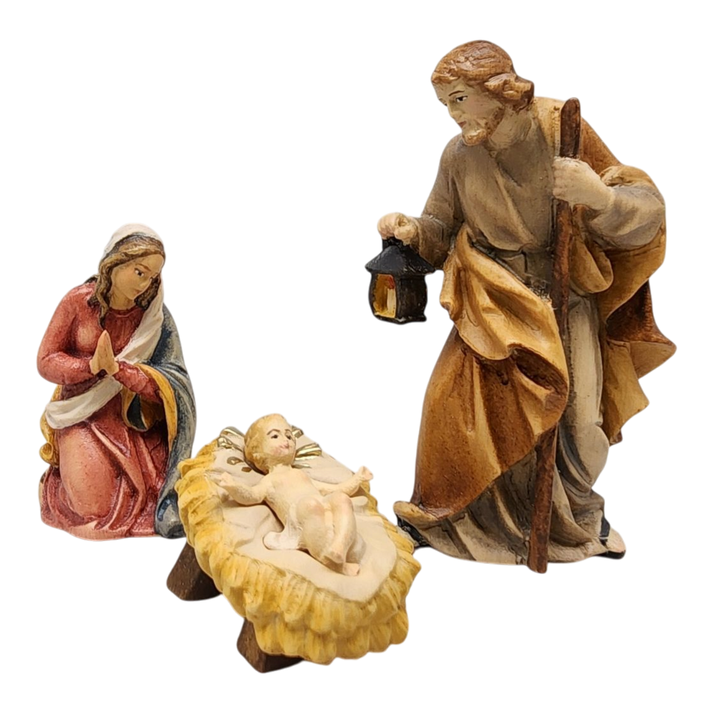 Holy Family - Hand Carved in Wood - 10cm (4 inch)