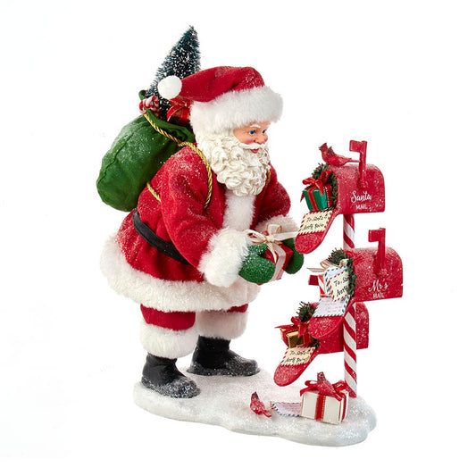 Fabriche Santa With Mailbox - 10 Inch