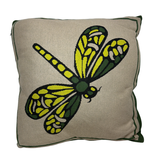 Knitted Dragonfly Accent Pillow