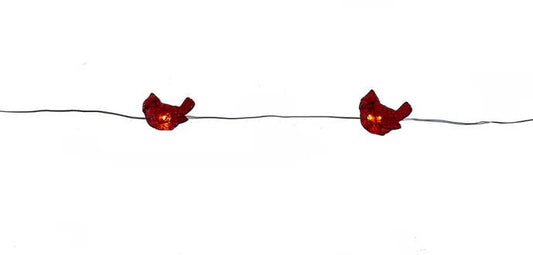 20-Light Battery-Operated LED String Lights - Cardinals