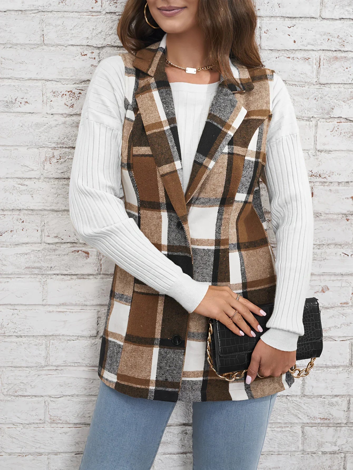 Classic Checkered Women's Vest