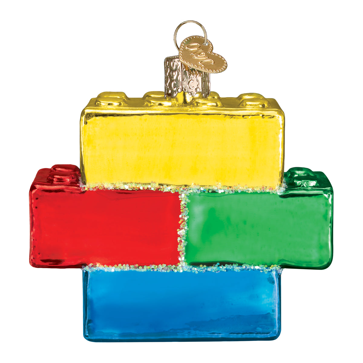 Building Blocks Glass Ornament