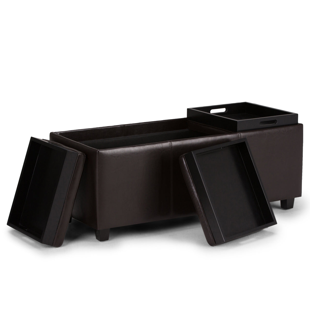 Avalon 42 Inch Wide Storage Ottoman in Tanners