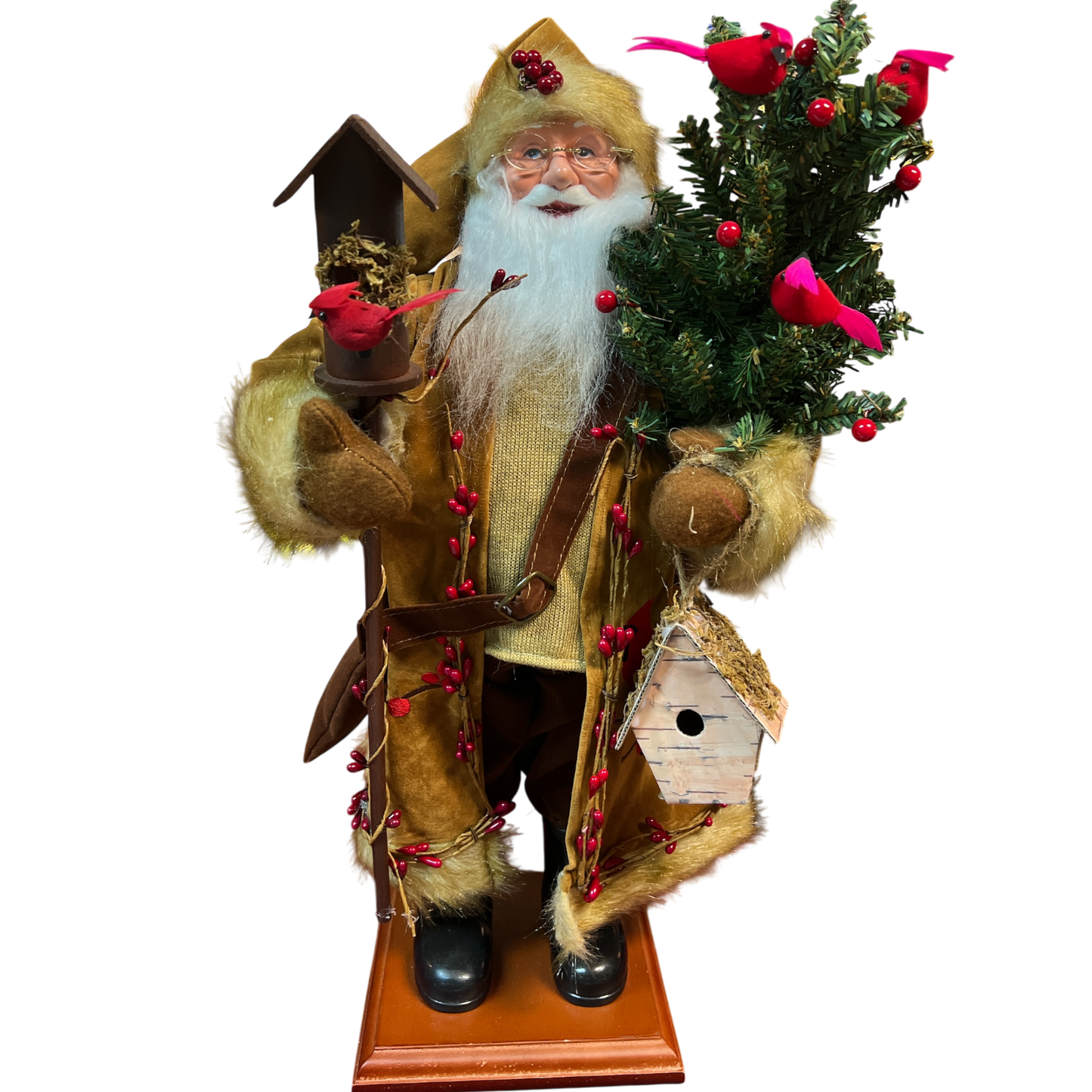 Cardinal and Berries Santa - 20"