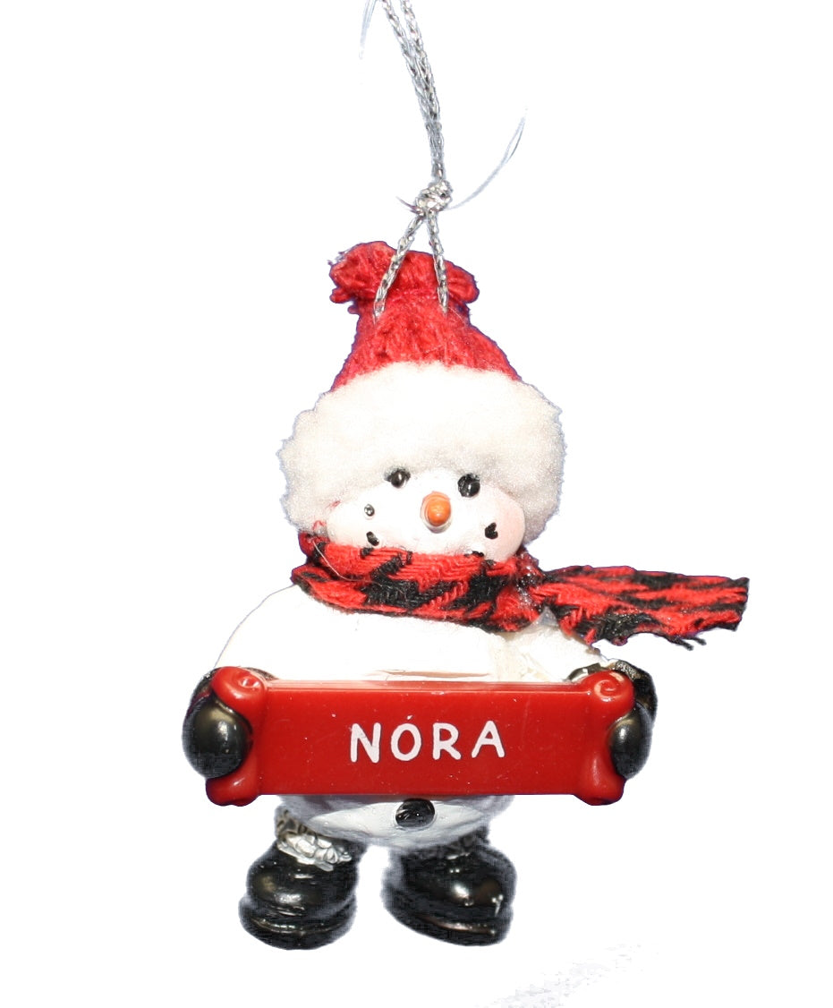 Cozy Snowman Ornament (Letters G - R) -