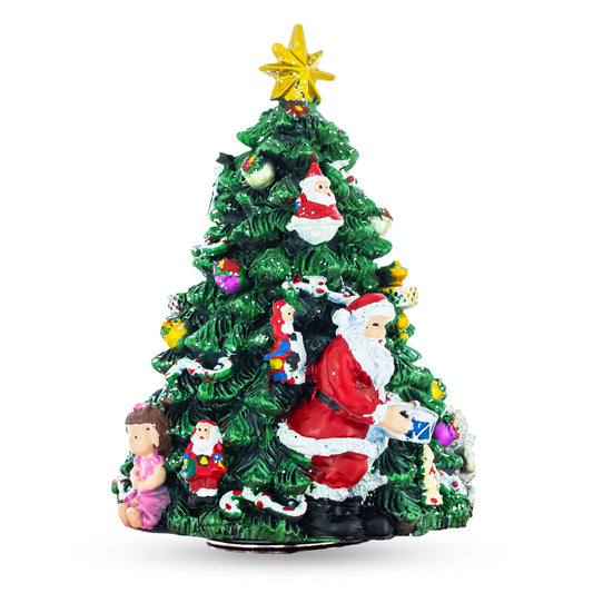 Santa Drummer Rotating Musical Christmas Tree Figurine