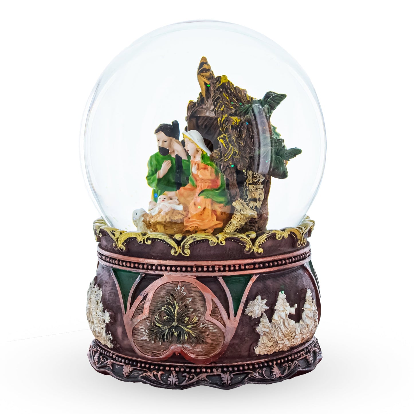 Nativity Serenity Water Snow Globe with "Silent Night" Music Box