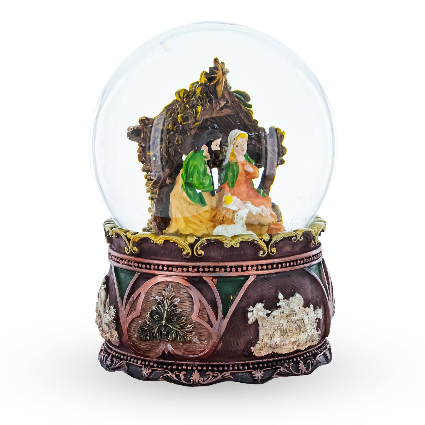 Nativity Serenity Water Snow Globe with "Silent Night" Music Box