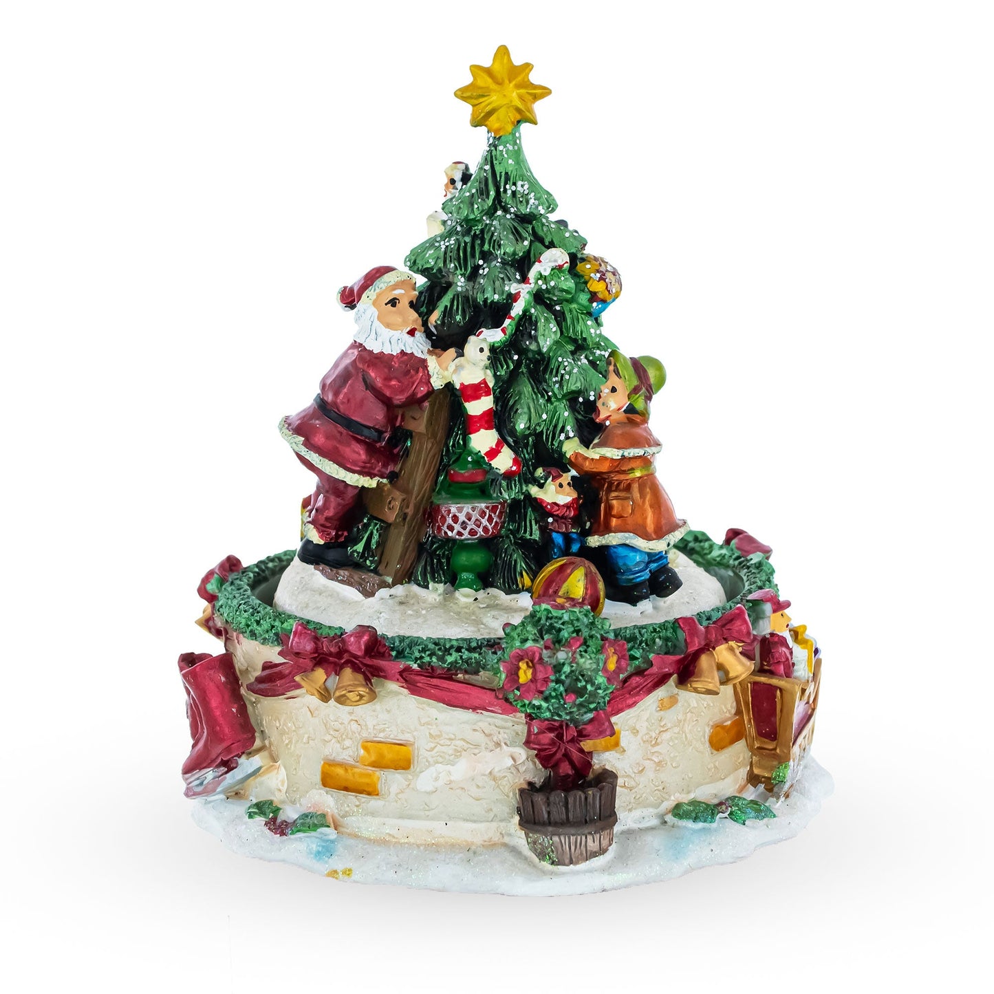 Tree Decorating Duo Spinning Musical Christmas Figurine