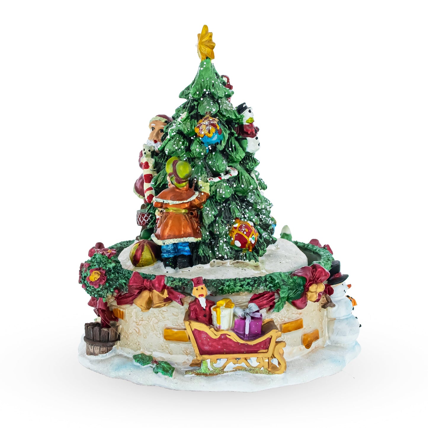 Tree Decorating Duo Spinning Musical Christmas Figurine