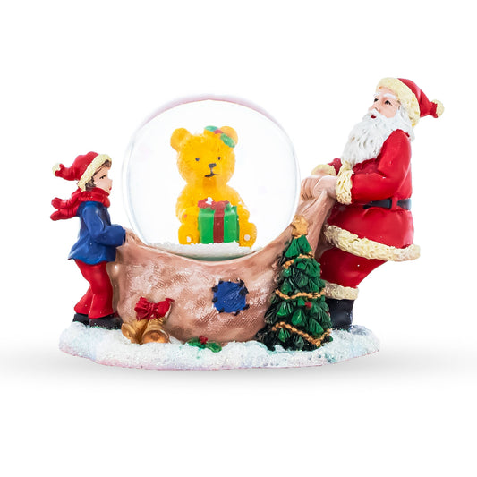 Santa's Teddy Surprise Mini Water Snow Globe