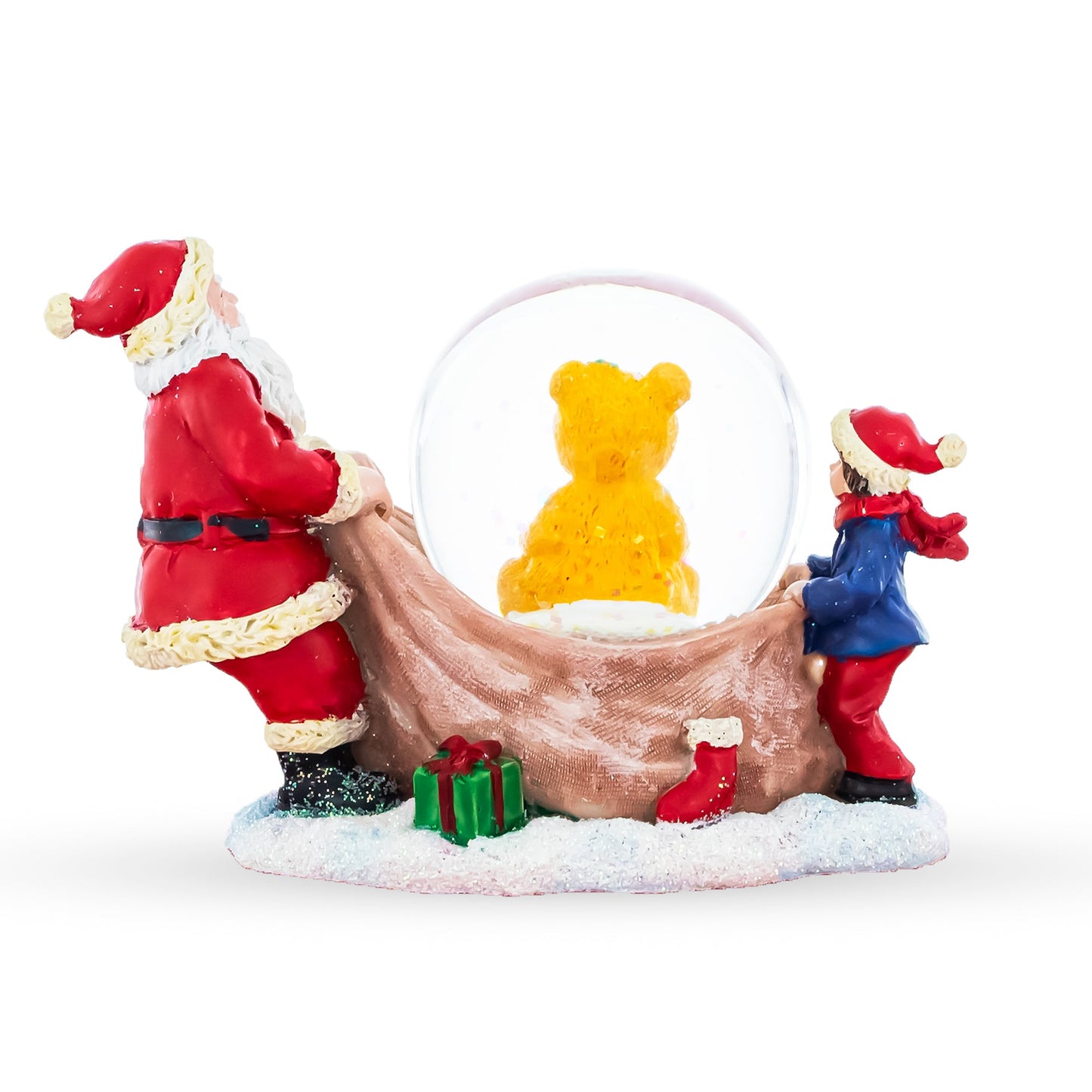 Santa's Teddy Surprise Mini Water Snow Globe