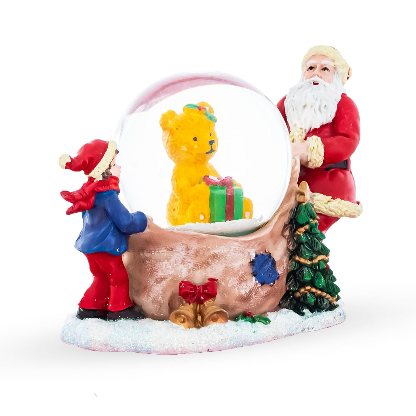 Santa's Teddy Surprise Mini Water Snow Globe