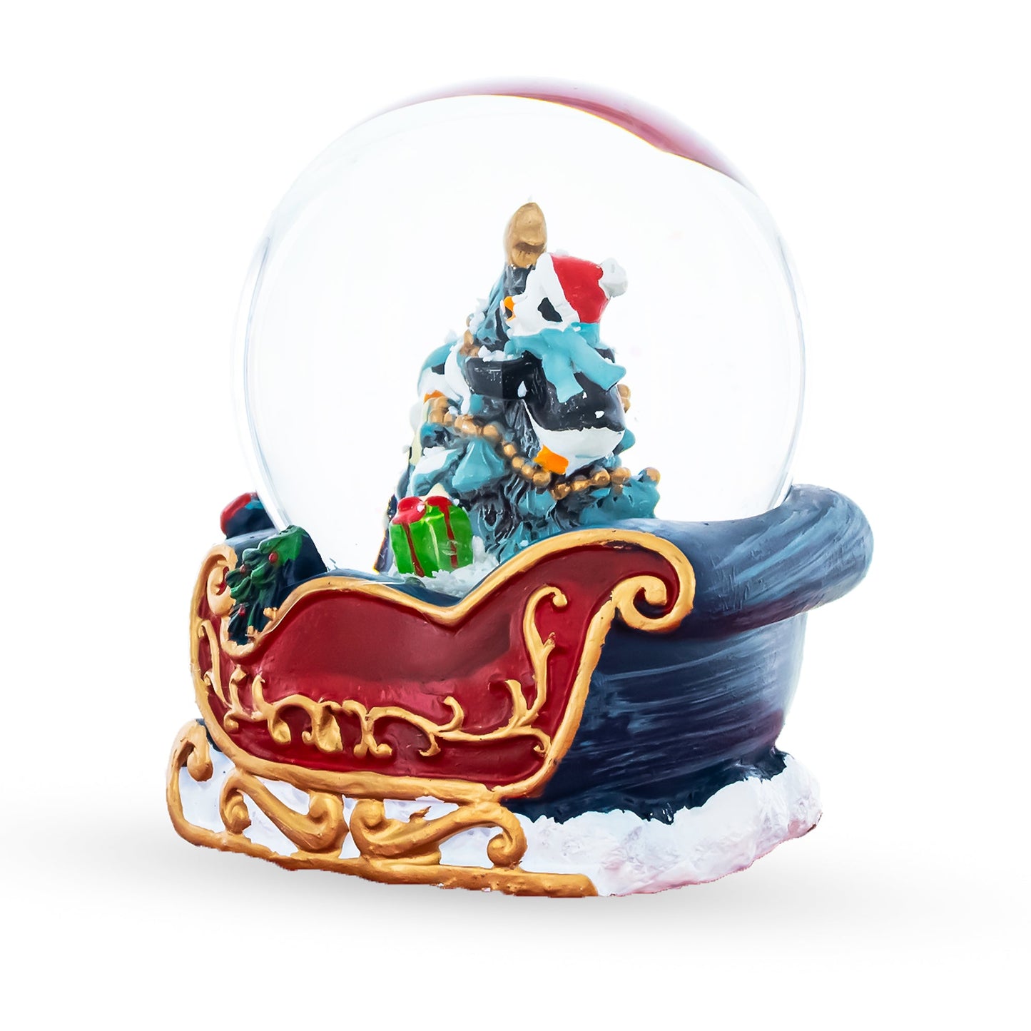 Penguin Sleigh Ride Mini Water Snow Globe