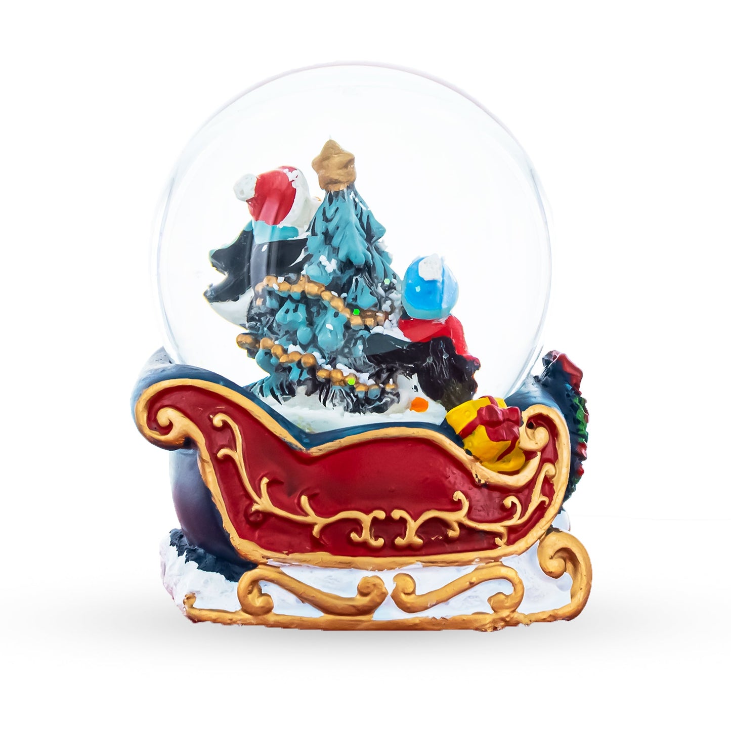 Penguin Sleigh Ride Mini Water Snow Globe