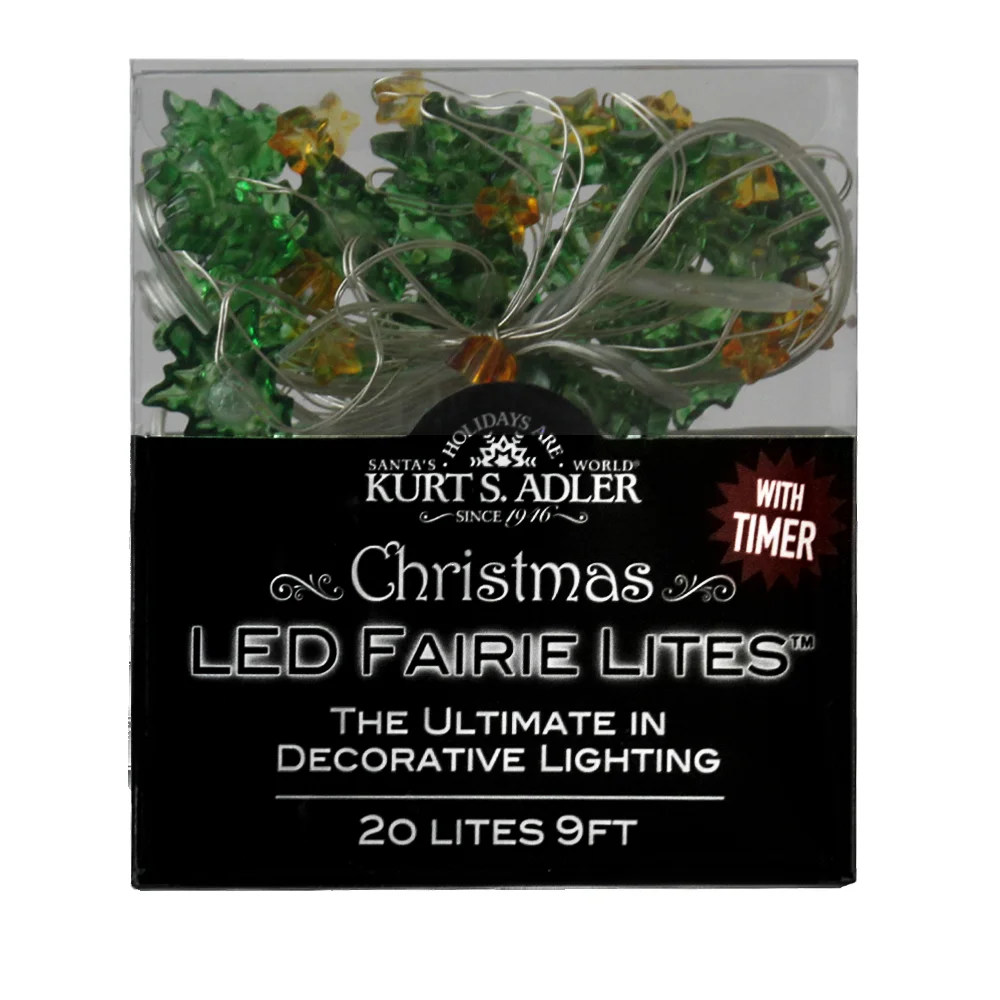 20-Light Battery-Operated LED String Lights - Trees