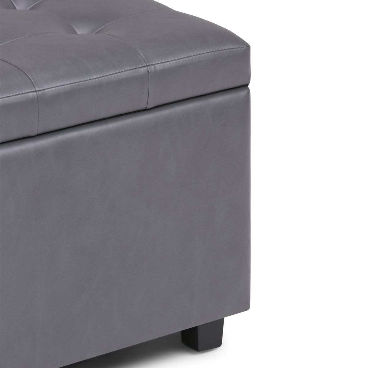 Cosmopolitan 34 Inch Wide Storage Ottoman in Stone