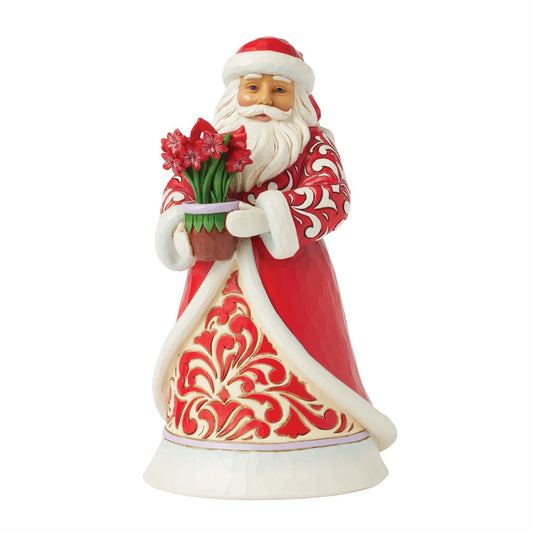 Blooms Of The Season Santa Figurine