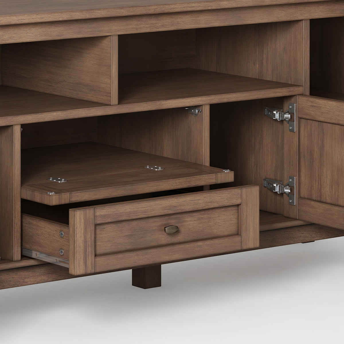 Warm Shaker 72 Inch Wide Solid Wood TV Stand in Rustic