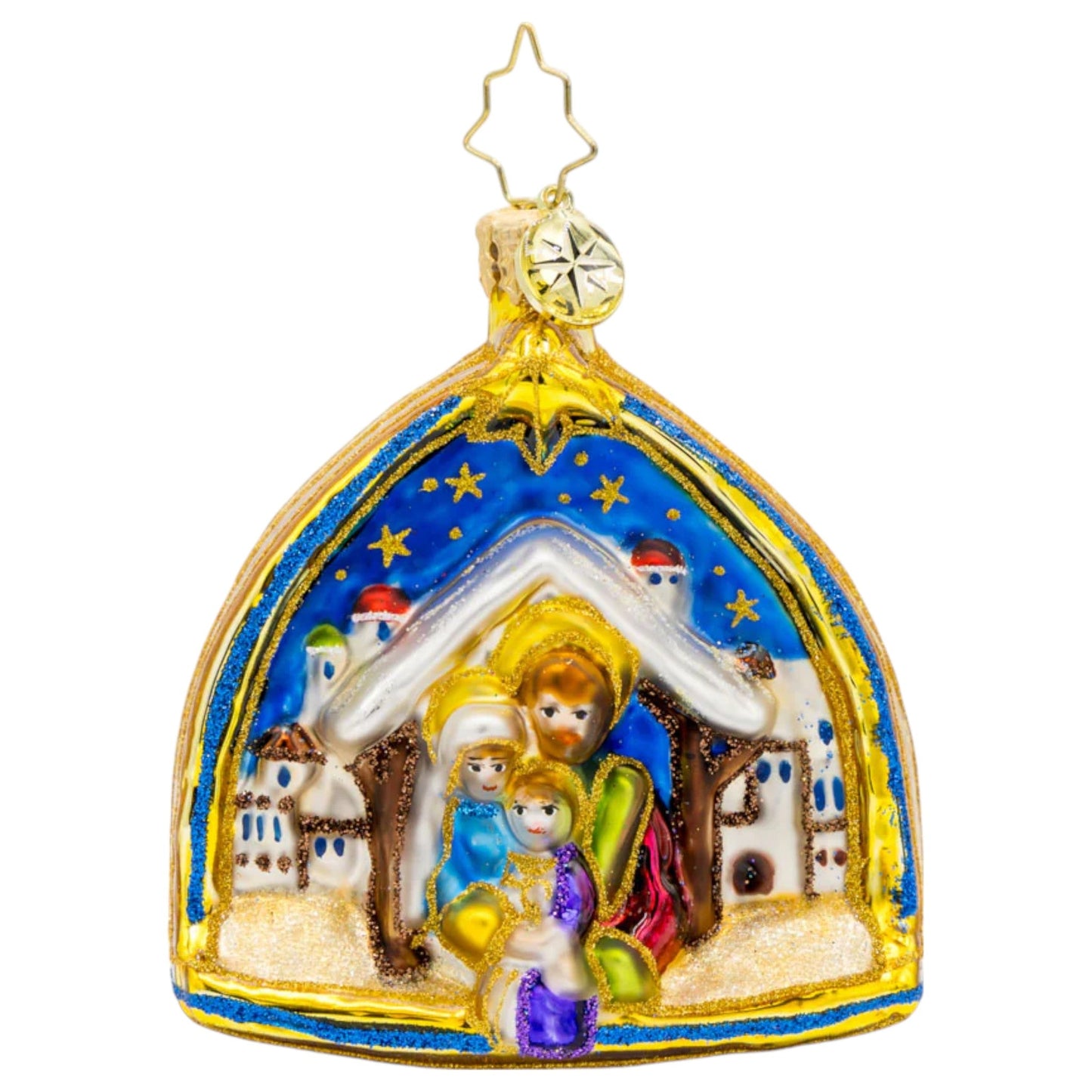 Christopher Radko Little Gem Glass Ornament - Two Scenes of the Savior Gem