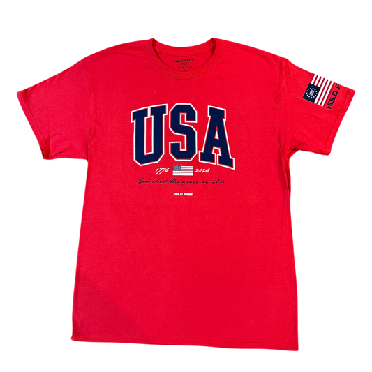 Hold Fast USA Strong Red T-Shirt -