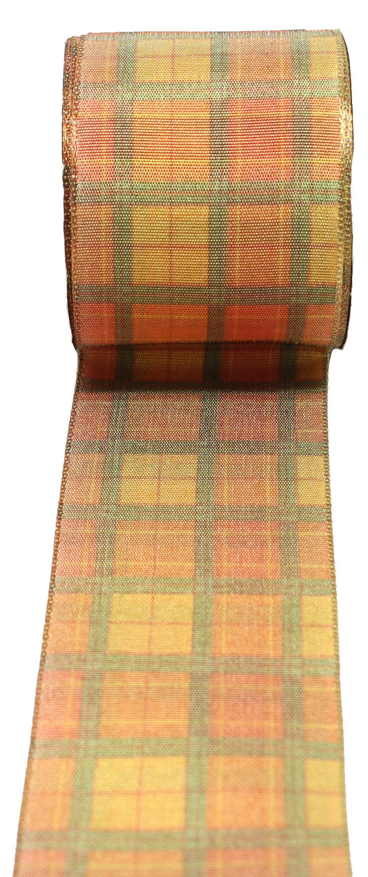 Fall Plaid Wire Edge Ribbon