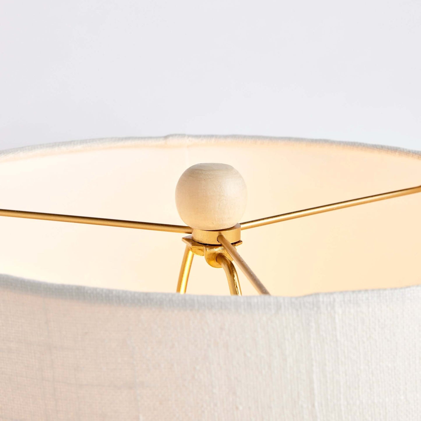 Rattan Table Lamp with Curved Base and White Shade