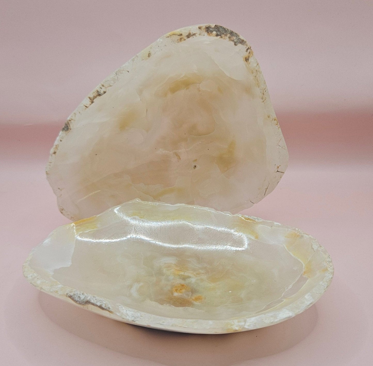 Raw Edge Onyx Dish – Cream Oval Stone Tray 6x4.5"