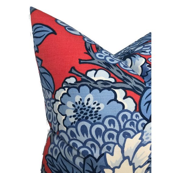 Honshu Pillow Cover in Red and Blue