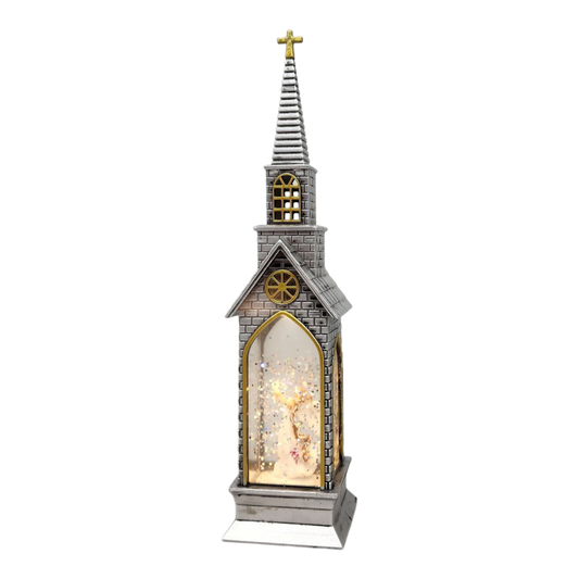 Lighted Church Waterglobe -  Angel