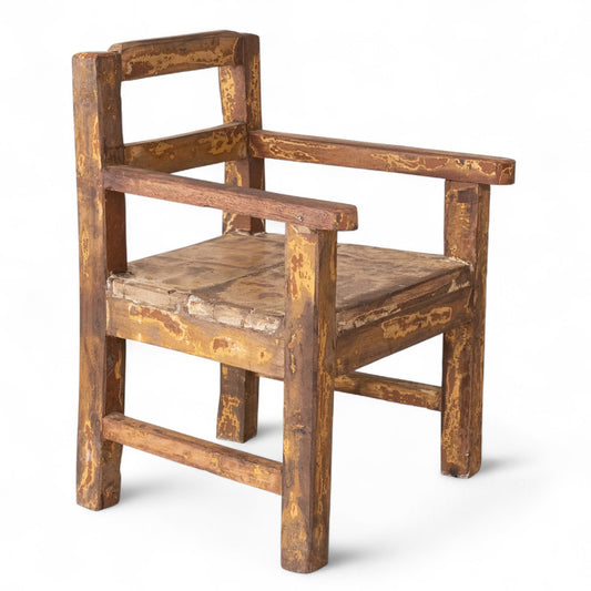 Distressed Reclaimed Wood Mini Decorative Chair