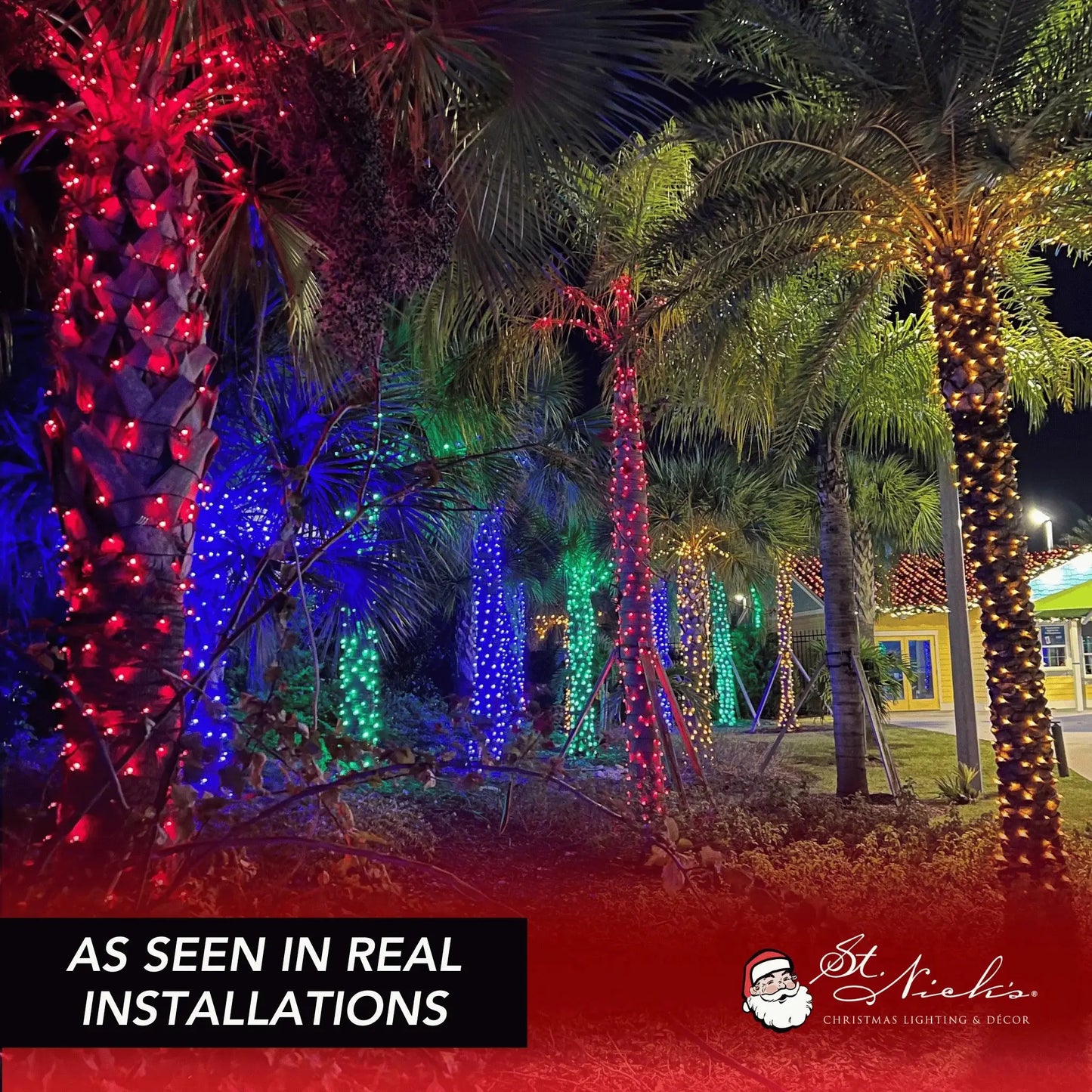 LED Mini Lights 5MM Red Static Green Wire 6" Spacing