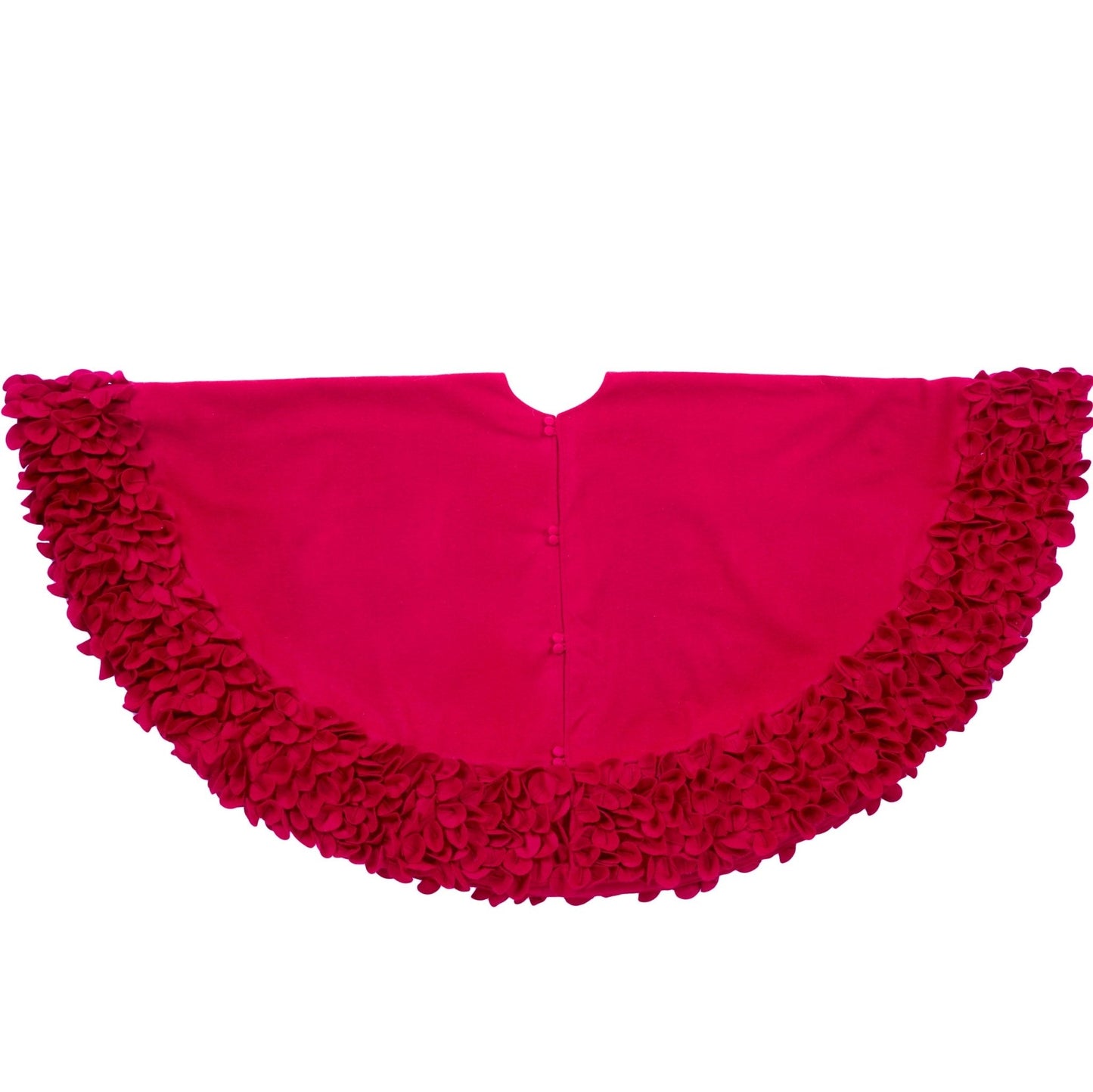 Red Calla Lily Flower Border Christmas Tree Skirt Wool - 60" Arcadia Home
