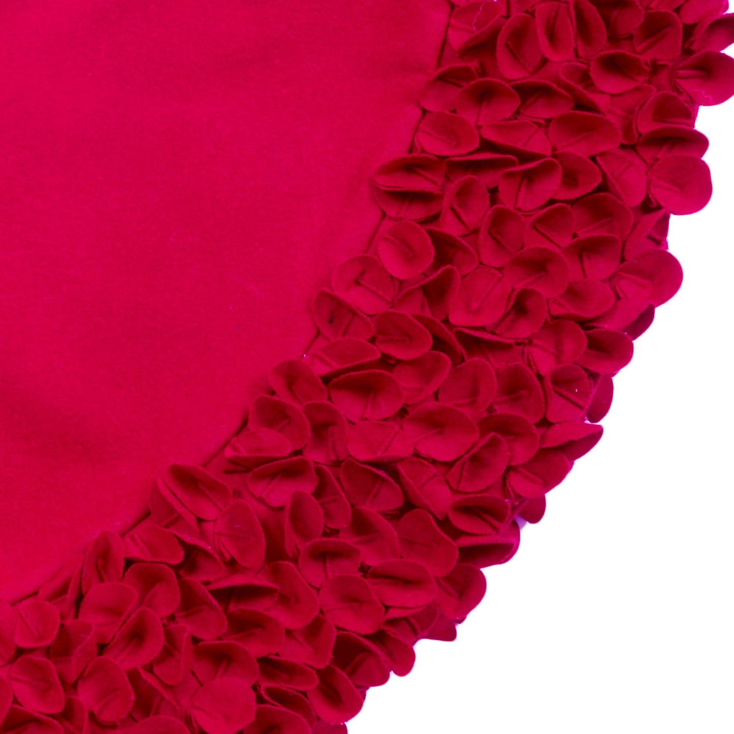 Red Calla Lily Flower Border Christmas Tree Skirt Wool - 60" Arcadia Home
