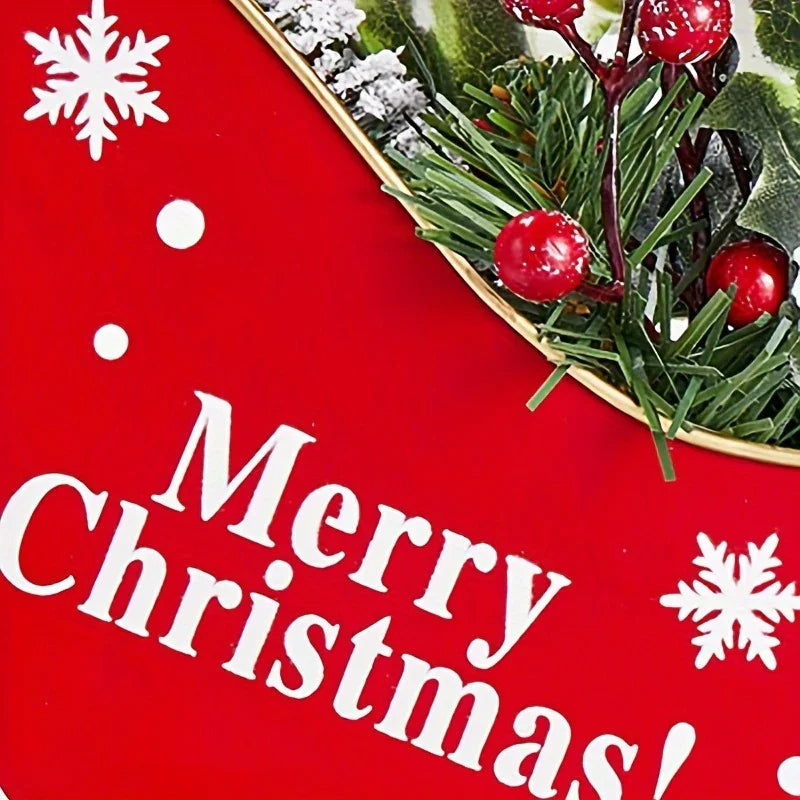 Red Metal Mini Desktop Christmas Sled with Snowflake Design