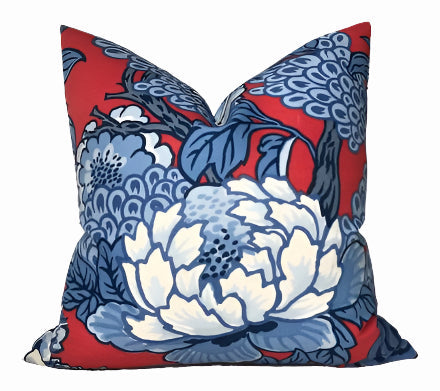 Honshu Pillow Cover in Red and Blue