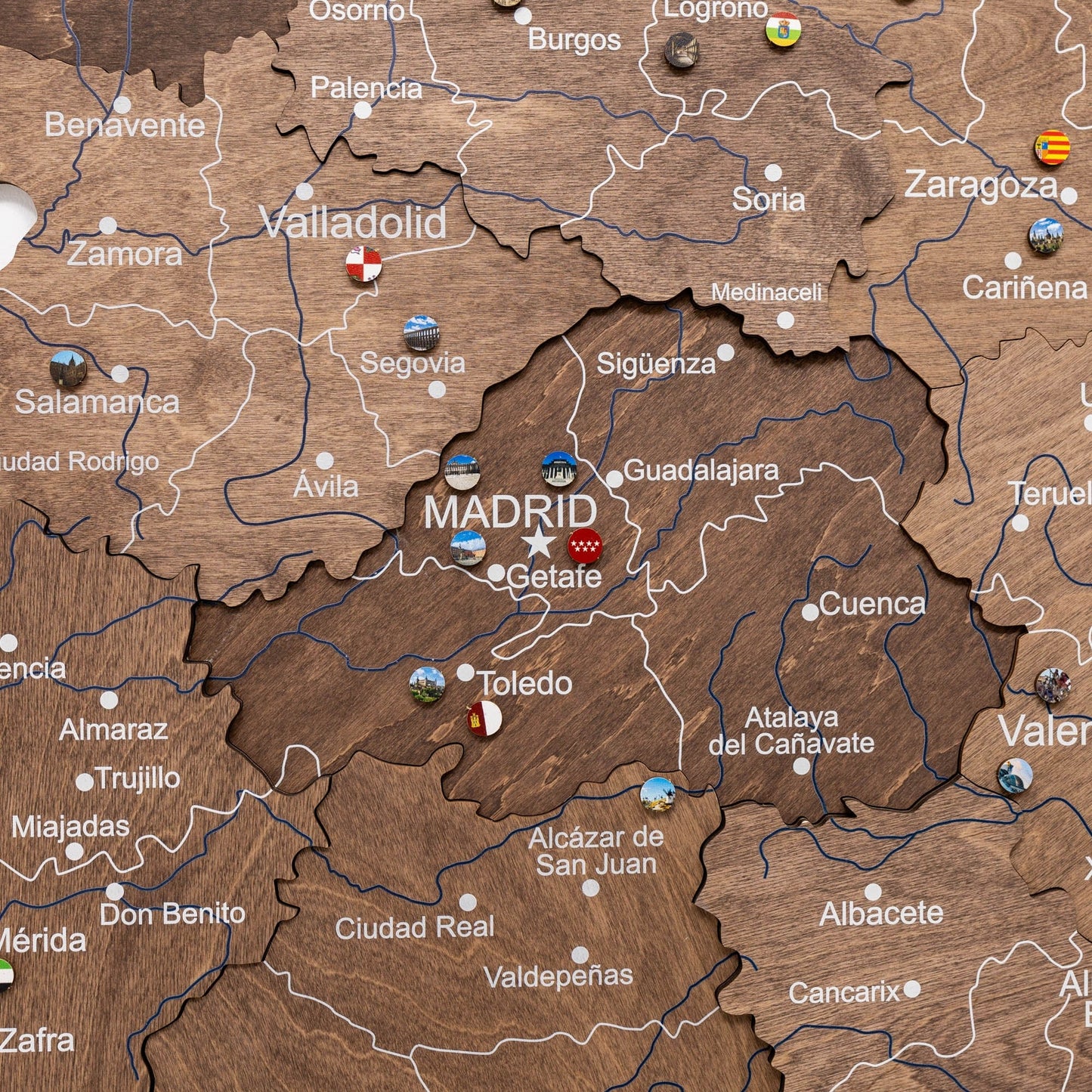 Wooden Map of Spain – Dark Walnut
