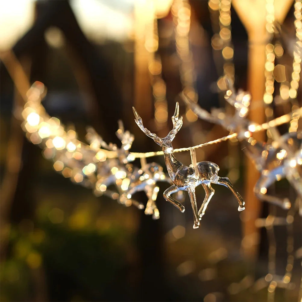 Reindeer String Lights, Battery Operated Christmas Decorations