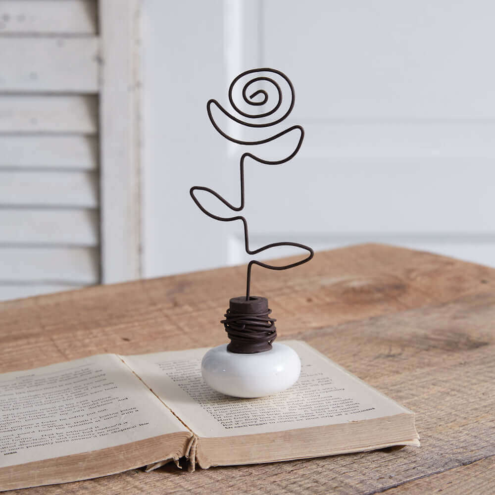 Repurposed Rose Vintage Doorknob Photo Holder (Set of 2)