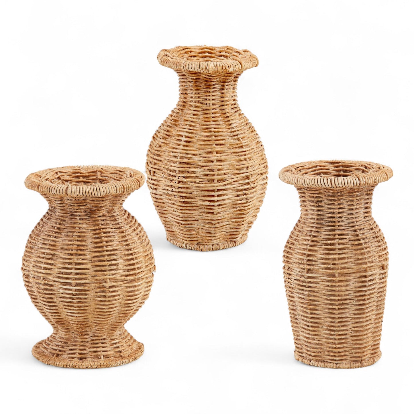 Resin Wicker Basket Weave Vase | 3 Styles