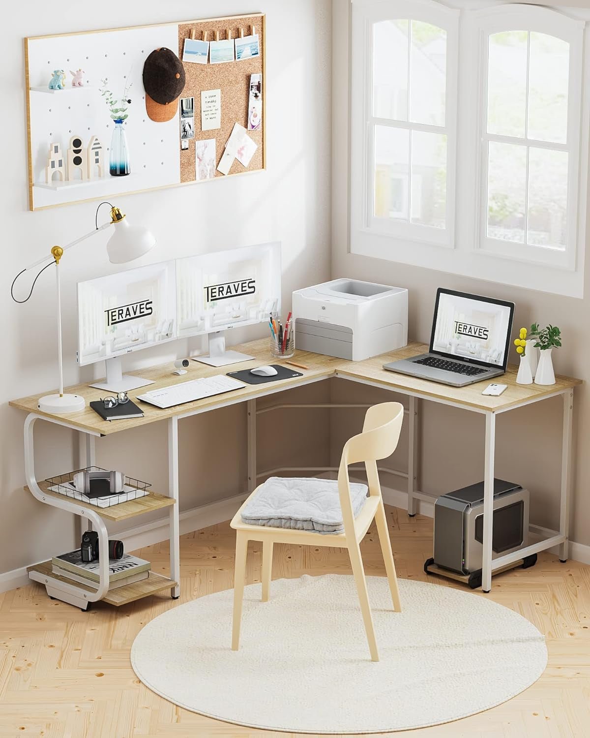 69 Inch Reversible L Shaped Desk For Home Office Use