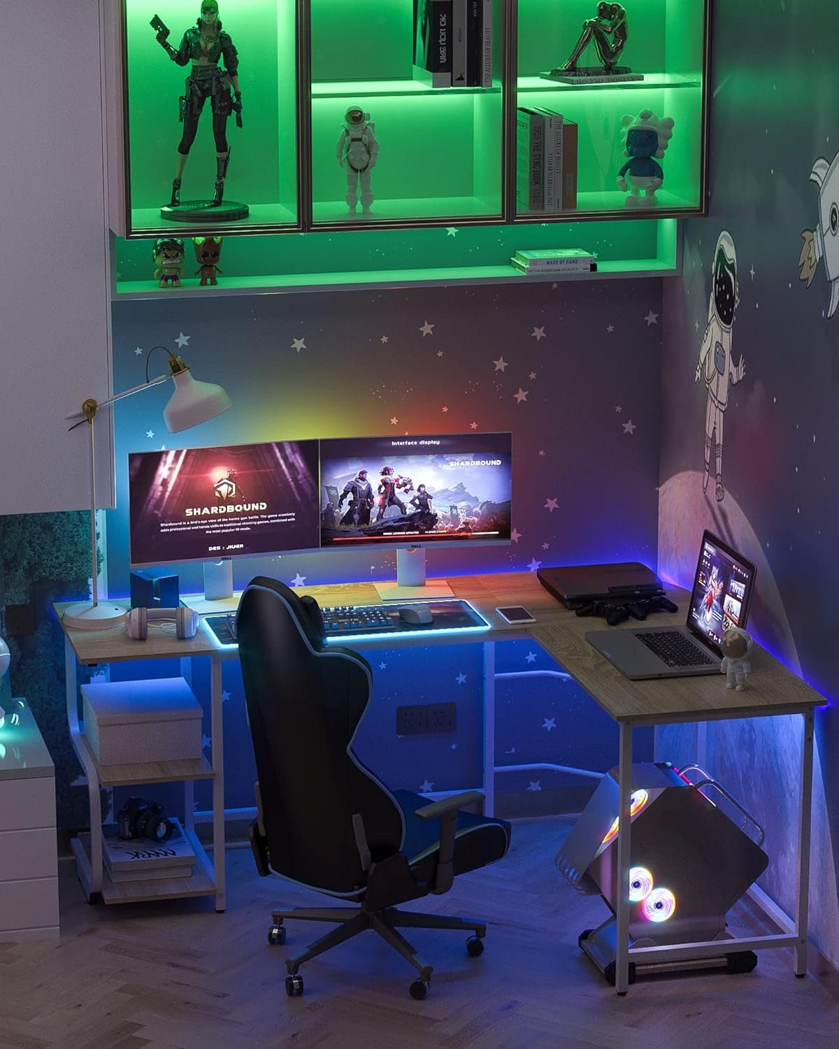 69 Inch Reversible L Shaped Desk For Home Office Use